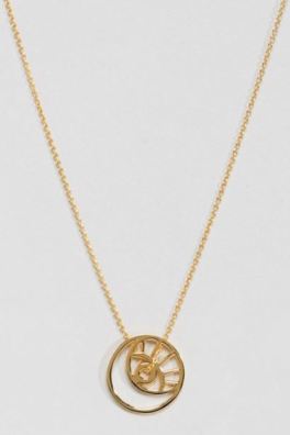 ASOS DESIGN Gold Plated Sterling Silver Cut Out Eye Motif Necklace